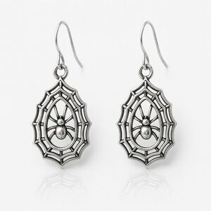 ⚜️🕷️Silver Spider Web Earrings 🕸️❤️‍🔥